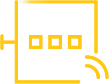 Icon Smart Meter Messtelle mit drahtloser Verbindung gelb