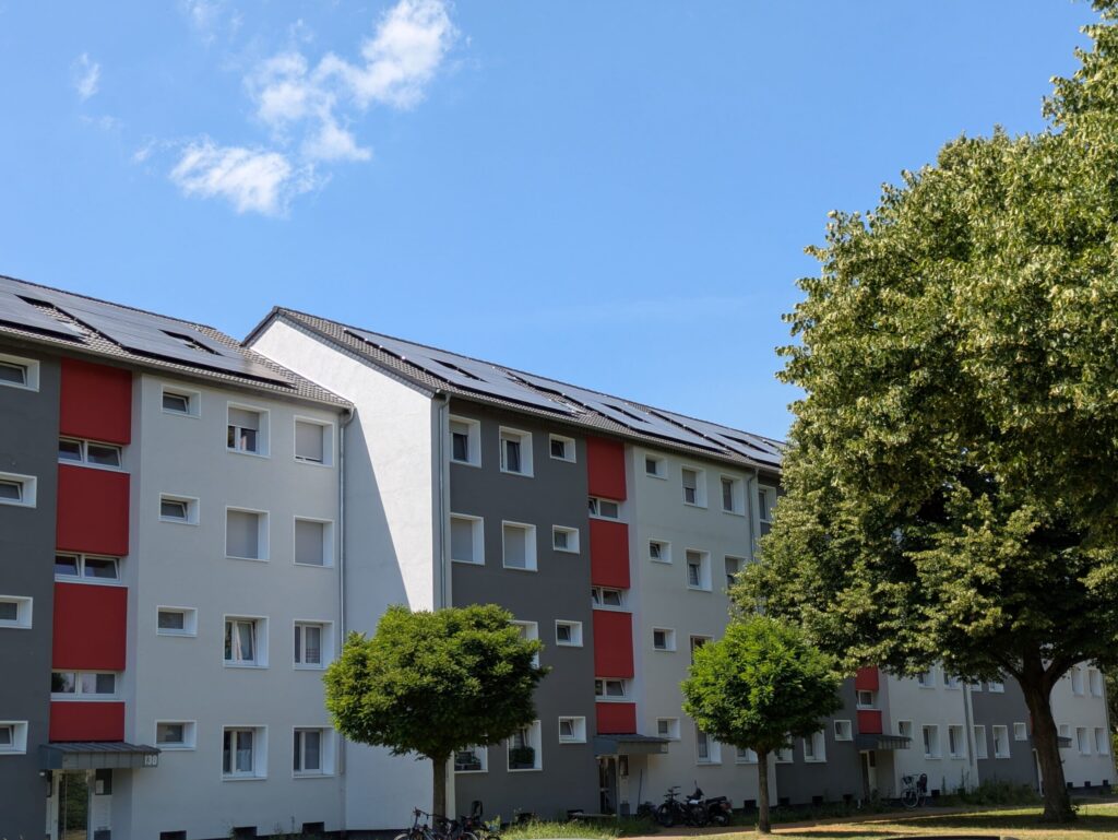 PV-Anlagen auf den Dächern der Wohnbau Dinslaken GmbH