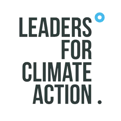 Logo Mitgliedschaft Leaders for climate action schwarze Schrift